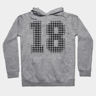 Plaid Number - 18 - Dark Hoodie